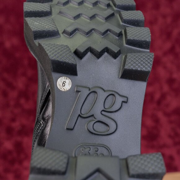 Paul Green Women Mil Black Leather Lug Sole Fashion Tall Boots sz 8.5US AUS 6 - Picture 8 of 10